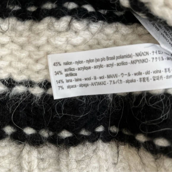 ZARA WOOL AND ALPACA BLEND STRIPED KNIT SWEATER - Picture 9 of 9